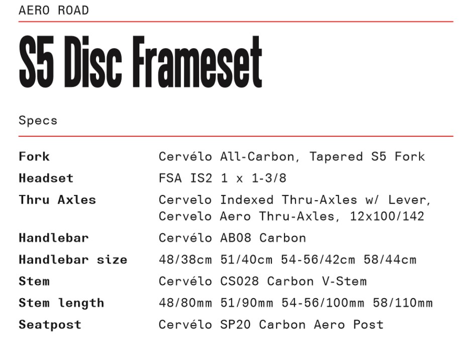 cervelo s5 2021 frameset